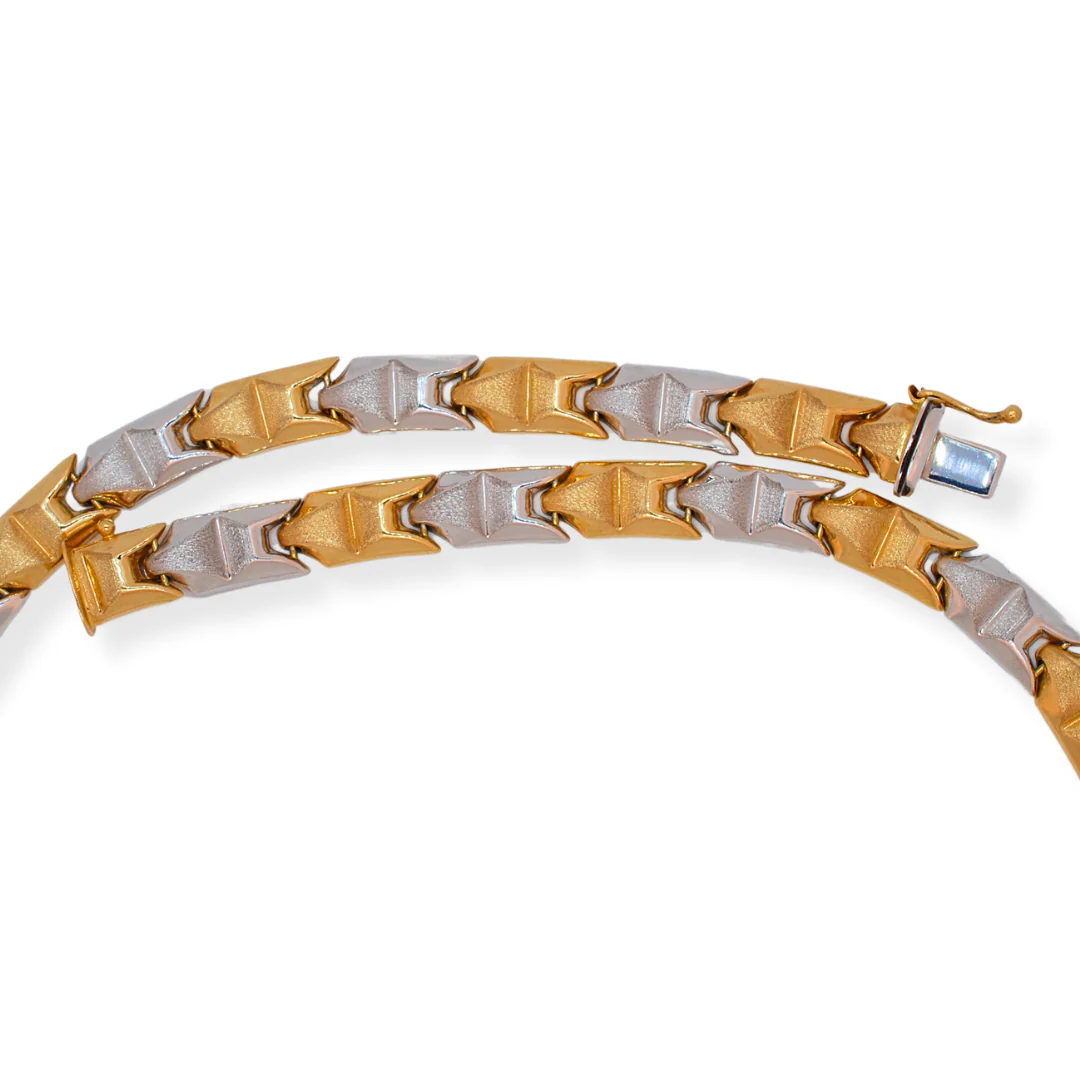 18ct 2/tone gold choker necklace - Image 2