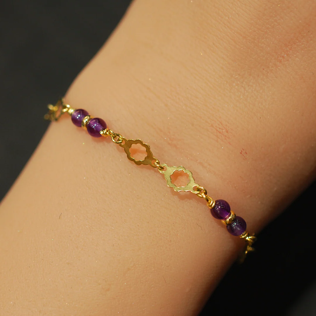 9ct gold amethyst bracelet - Image 3