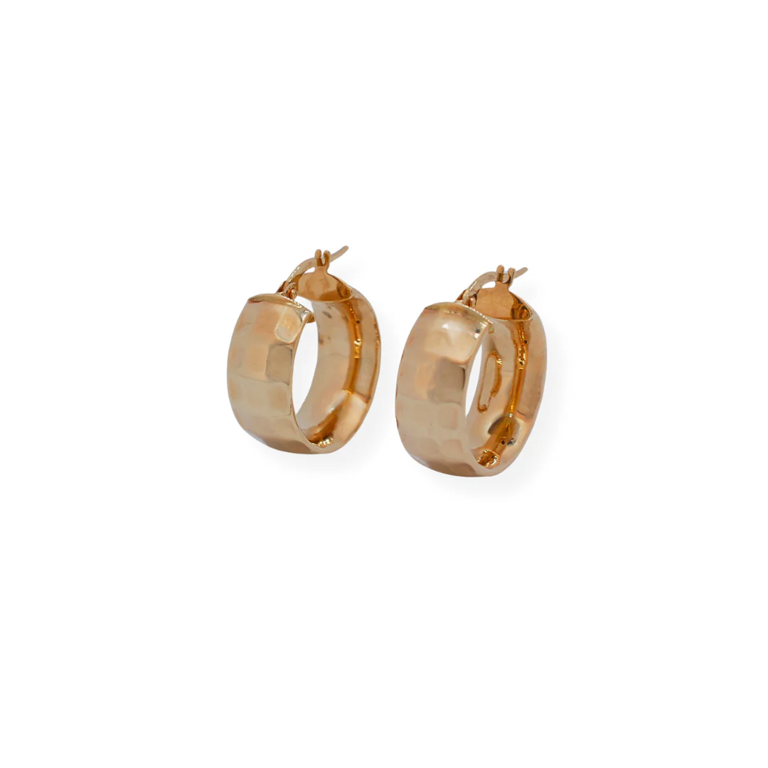 9ct gold broad earrings - Image 2