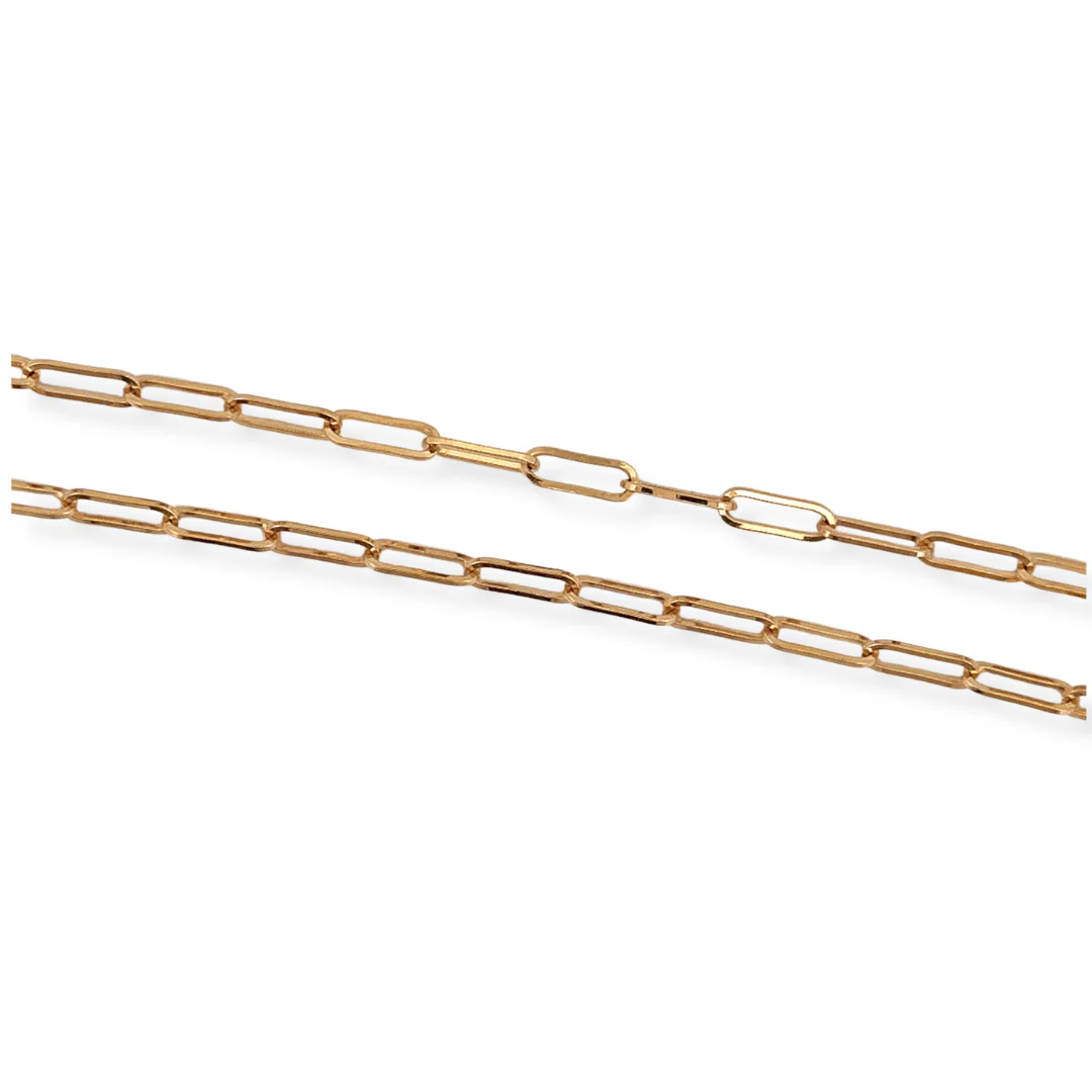 9ct gold paperclip necklace - Image 2