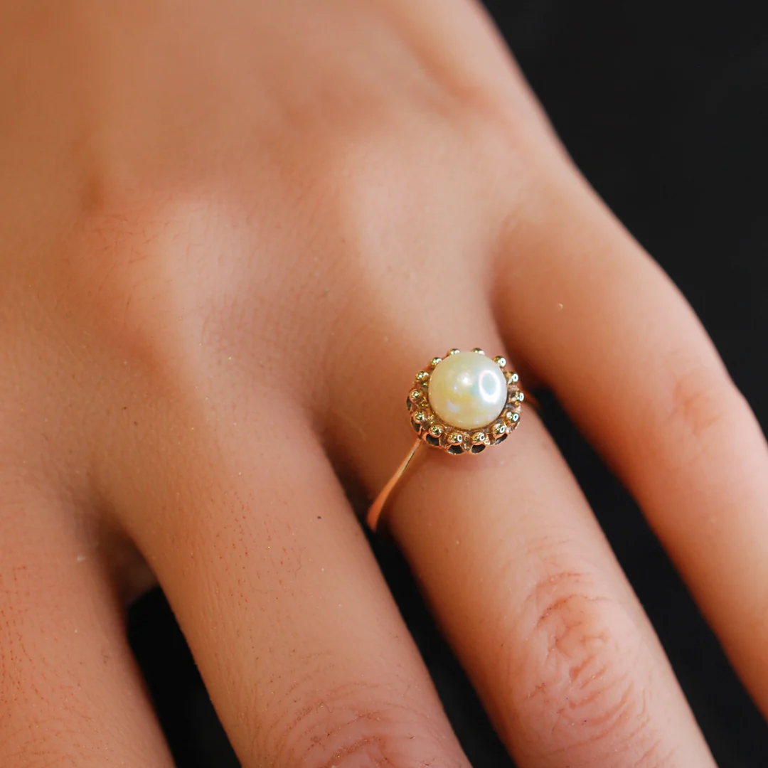9ct gold pearl ring - Image 3