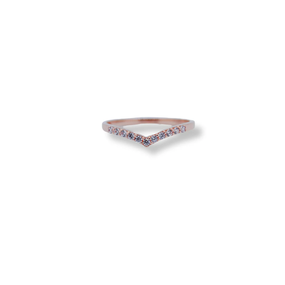 9ct rose gold cz band