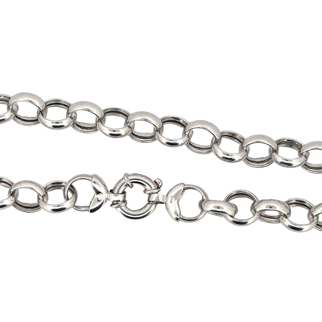 silver thick belcher necklace - Image 2