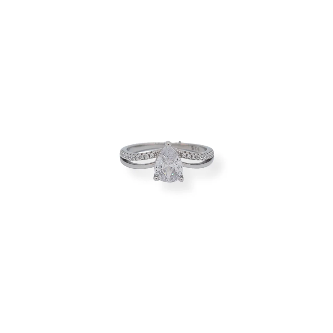 Silver cz ring - Image 2