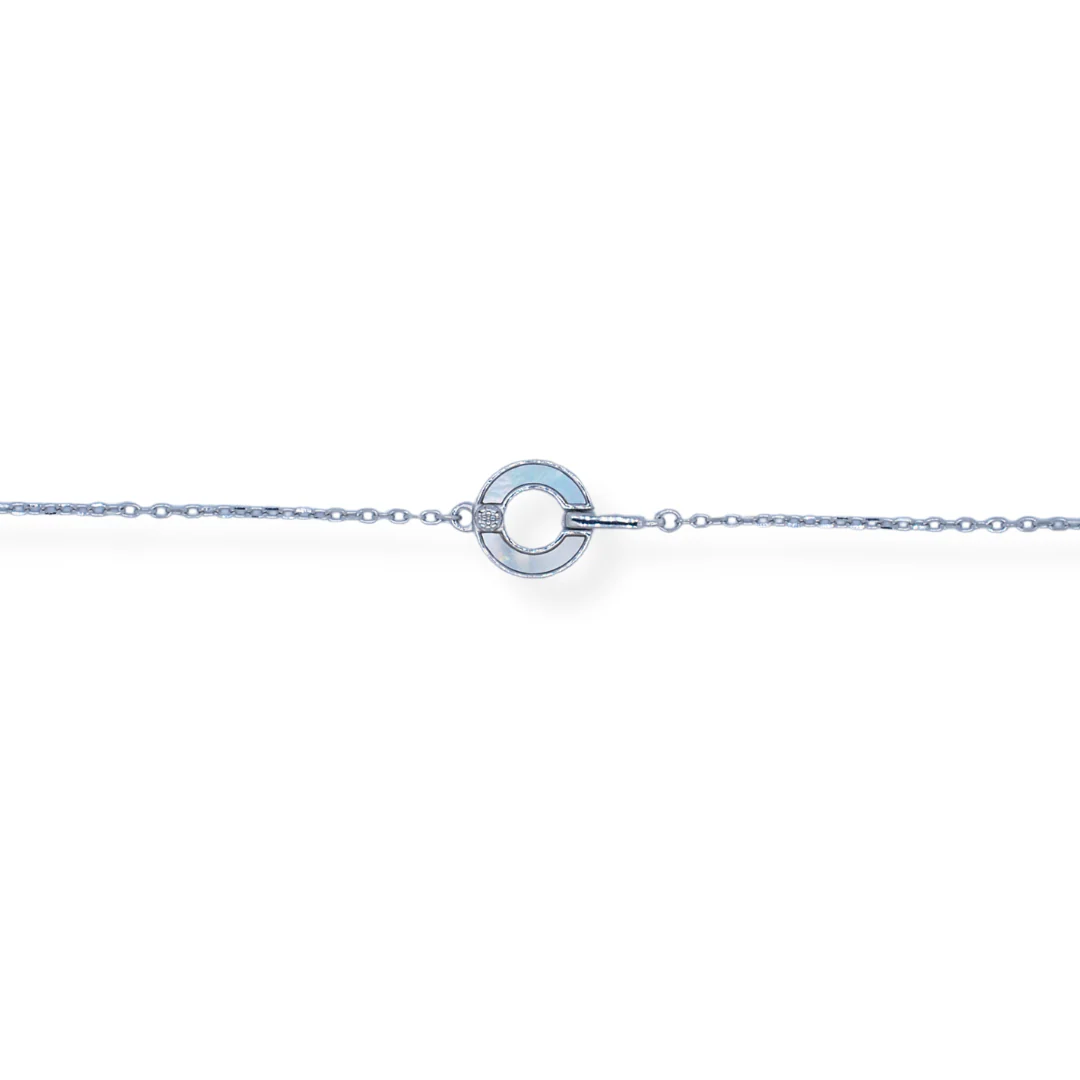Silver mother of pearl bracelet