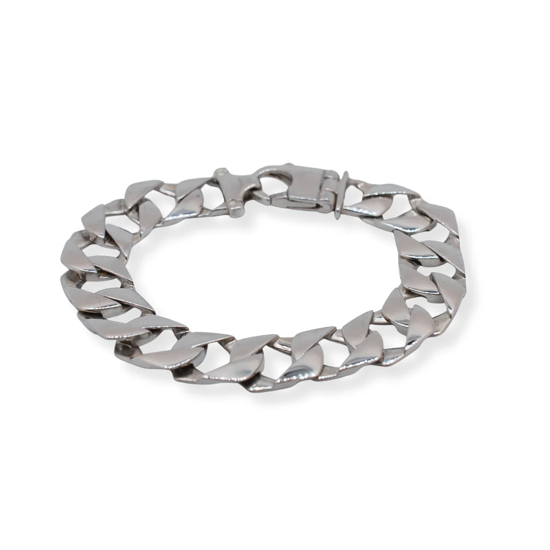 Silver square link bracelet